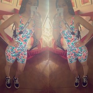 UO Rosa Printed Scoop Neck Bodycon Romper